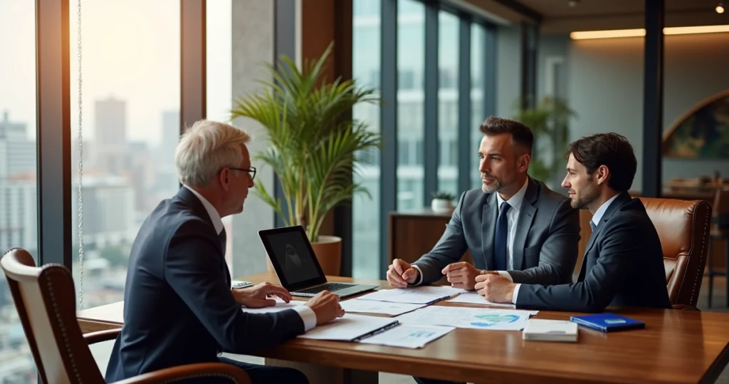 Escritório de consultoria financeira sofisticado e moderno 