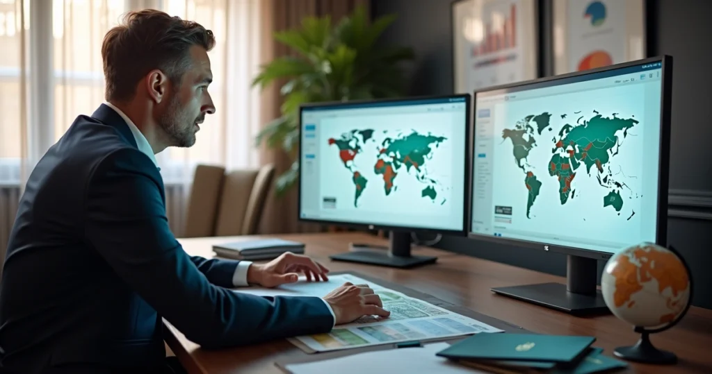 Planejamento patrimonial, consultor analisando gráficos